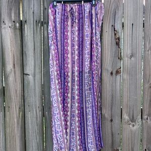 Xhilaration Sheer Purple Paisley Maxi Skirt